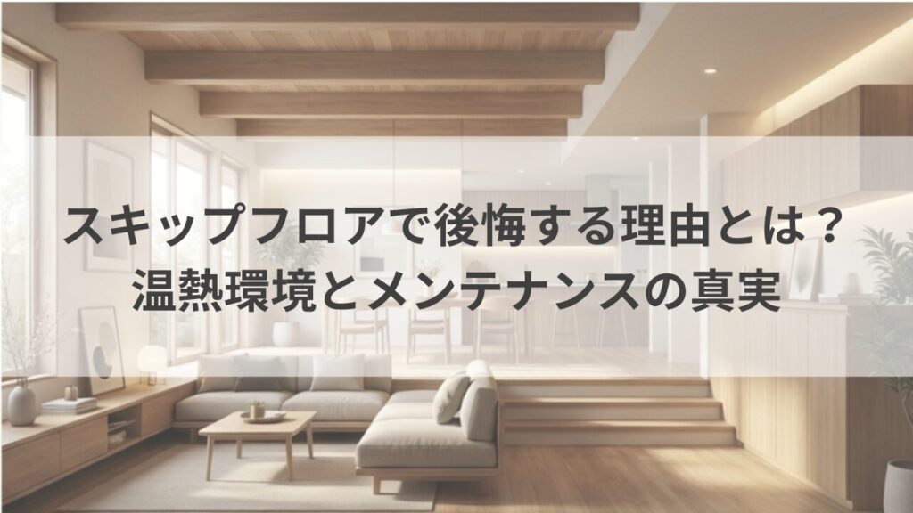 スキップフロアで後悔する理由とは？ 温熱環境とメンテナンスの真実